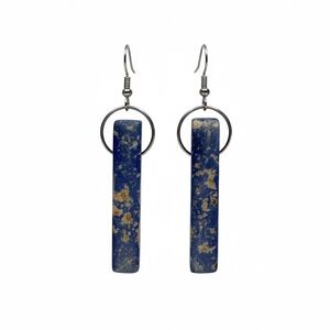 Lapis Lazuli Galactic Bar Earrings - Natural Stone Jewelry